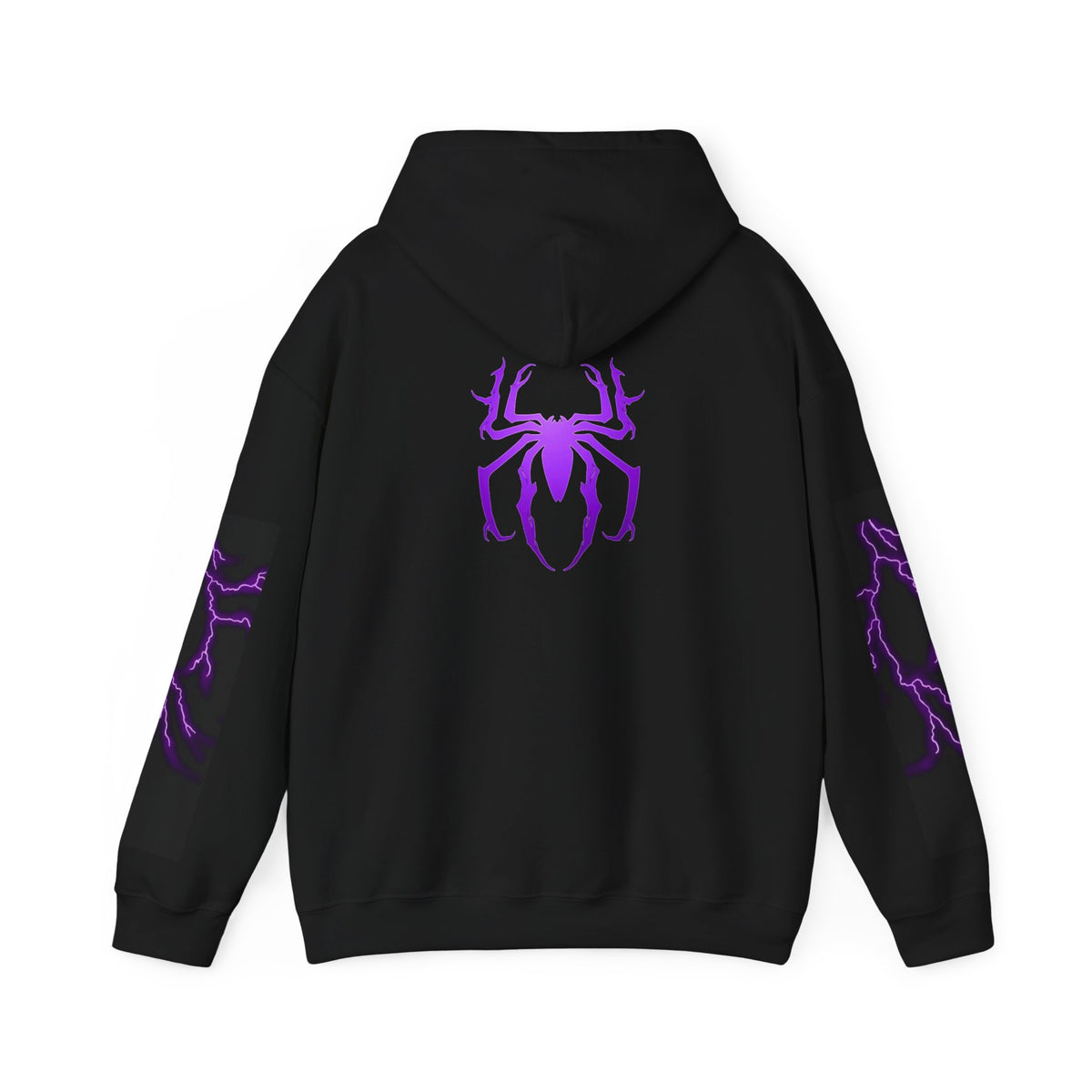 Purple Spider Emblem Hoodie | Lightning Sleeve Graphic