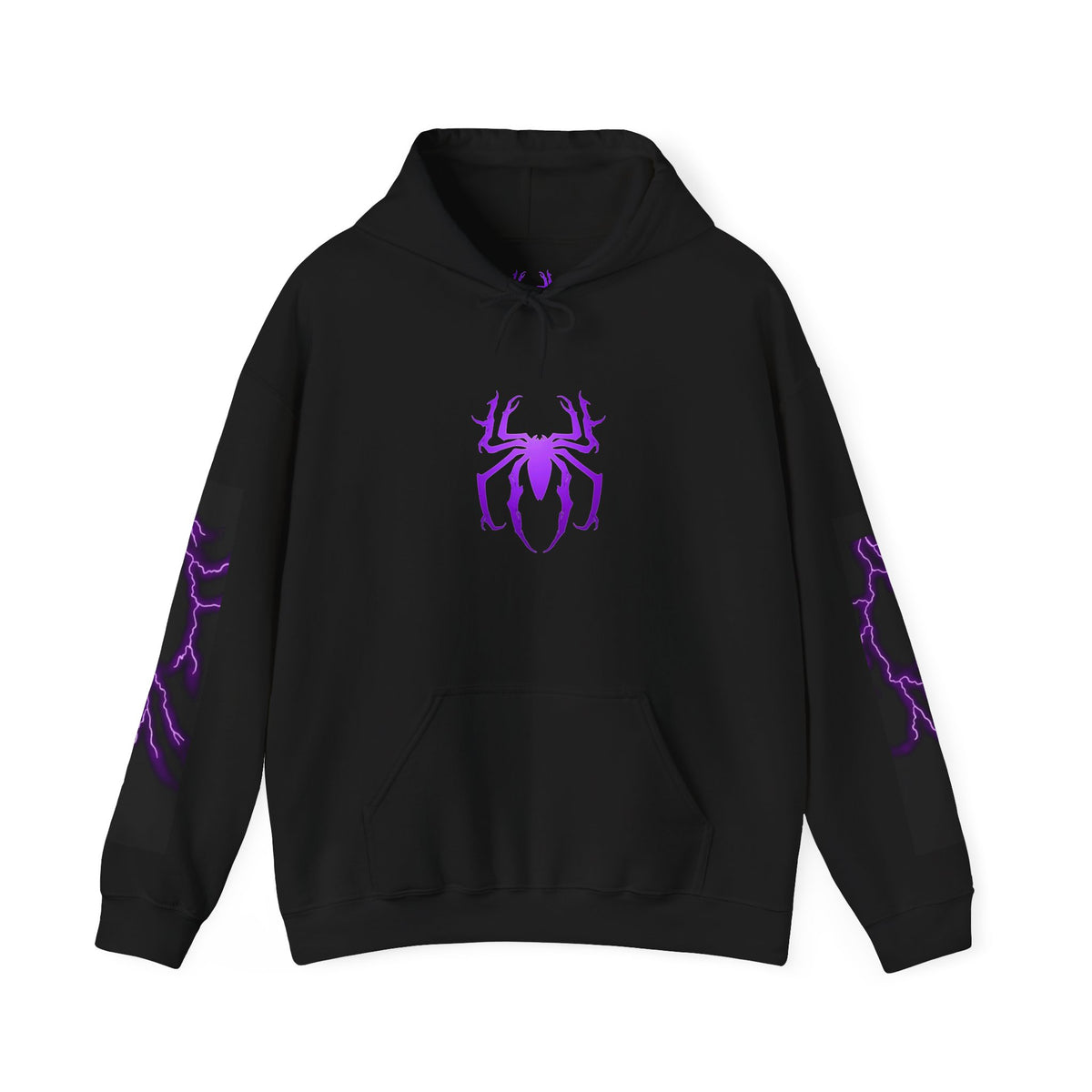 Purple Spider Emblem Hoodie | Lightning Sleeve Graphic
